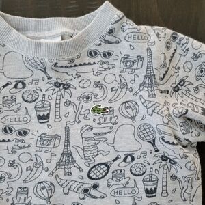 Lacoste Kids Graphic Print Gray Shirt